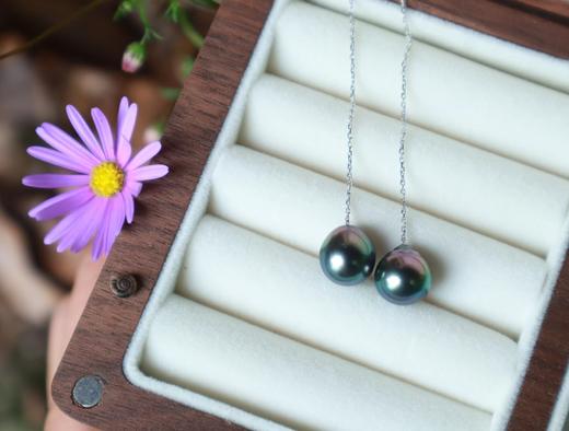 【流云】大溪地黑珍珠耳饰 商品图0