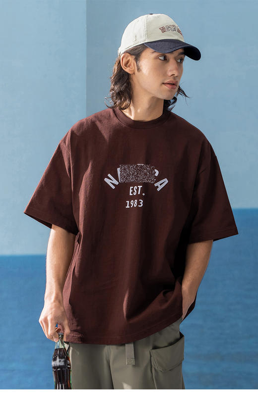 帆船 夏季新款 日系潮流贴布刺绣LOGO字母 纯棉宽松圆领短袖T恤 男女休闲 5色 NT-2692 商品图4