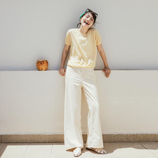 绽放旅行女装360朵/瑞士斯坦格一体成型无缝短袖轻薄棉麻开衫T恤 商品图1