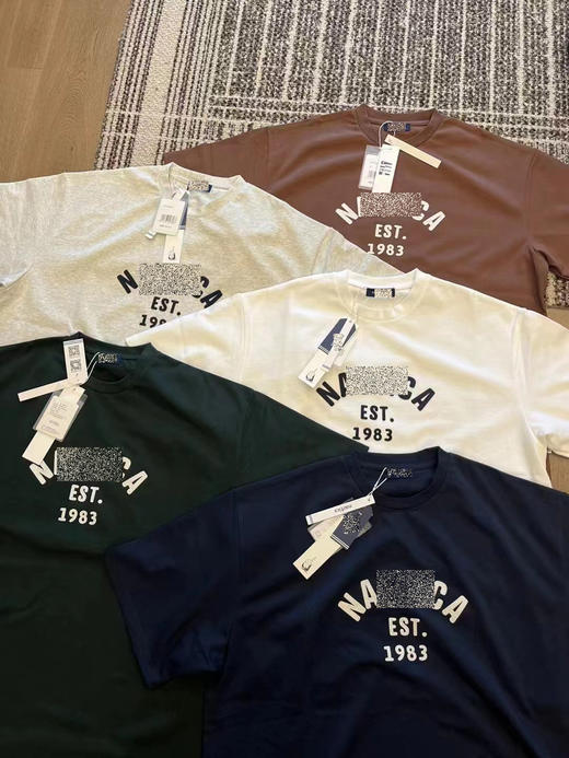 帆船 夏季新款 日系潮流贴布刺绣LOGO字母 纯棉宽松圆领短袖T恤 男女休闲 5色 NT-2692 商品图6