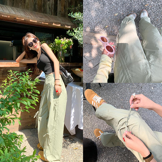 <曾小咸推荐>3.24现货秒杀 ！微信超特价！绿色工装裤 日常189.99 立减110 秒杀79.99！！ 商品图1