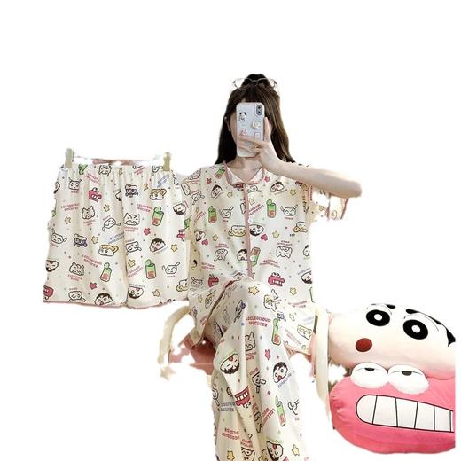 【三件套积木 春夏秋三季必备】韩版睡衣舒适吸汗夏季ins风卡通甜美少女睡衣 商品图4