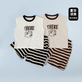 贝贝怡童装男童t恤短裤套装2024夏季新款背心半袖男宝宝凉感夏装