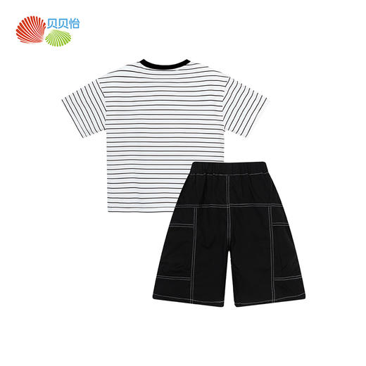 贝贝怡童装儿童短裤套装男童运动风T恤两件套新款男宝五分裤夏装 商品图4