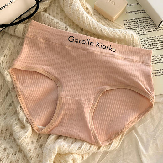 【4条装 软糯舒适 少女心爆棚~】纯棉内裤女夏季薄款无痕中腰提臀透气桑蚕丝5A抗菌大码女士三角裤 商品图6