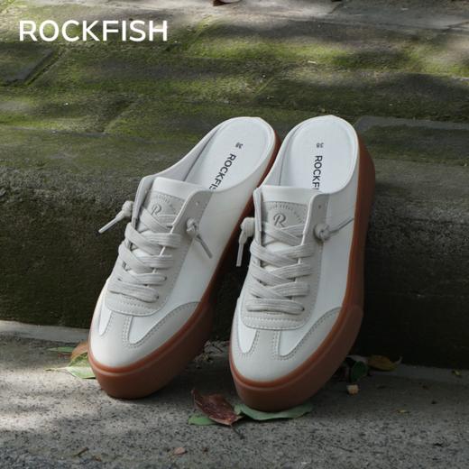 Rockfish【天赋一饼】英国901不怕湿包头半拖外穿厚底增高德训帆布鞋凉拖鞋 商品图0