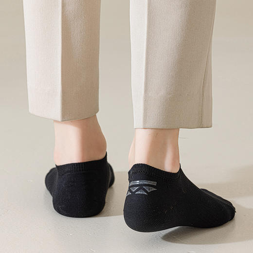 洁丽雅5A抑菌男士船袜网眼透气硅胶防滑棉感舒适短袜隐形袜子男 商品图7