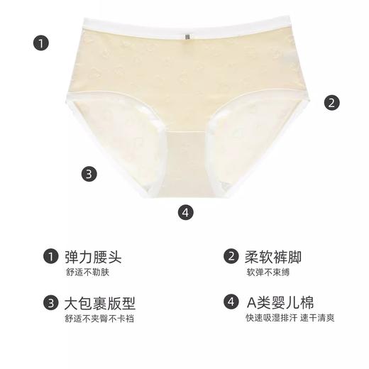 罗丽丝  纯棉档抗菌透气无痕中腰大码小裤 商品图2