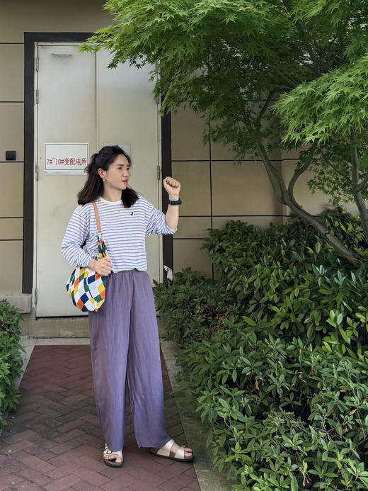 天丝亚麻-高腰垂感夏日凉爽花苞直筒裤【包邮+三天无理由tui换】 商品图5