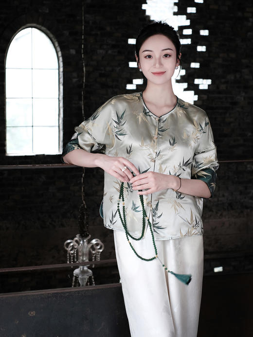 瑕疵|盛唐婧 |真丝宋锦竹之韵上衣[特价品](特殊商品不退不换) 商品图0