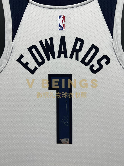 收藏系列 爱德华兹 1号白色 亲笔签名球衣 商品图2