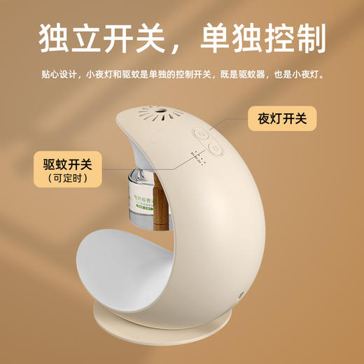 【买1送3】即是月亮小夜灯又是驱蚊灯！弦月驱蚊灯多功能二合一！给房间多一份优雅！蚊虫跑光光！-LC17XP06 商品图3