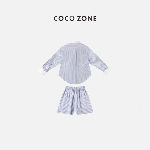 COCO ZONE 通勤风气质撞色条纹衬衫衬衣+百搭显瘦裤子 23C18883 商品图1