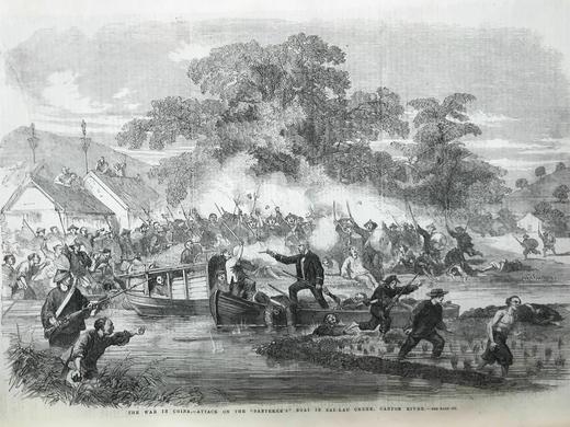 含中国内容！41.5*29.5cm！1858年1~6月 伦敦新闻画报 数百幅版画插图 漆布精装8开 商品图5