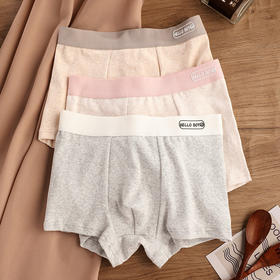 【超值3条装！简约舒适】a类棉男士内裤纯棉抗菌短裤新款透气舒适无痕四角裤纯棉大码男裤