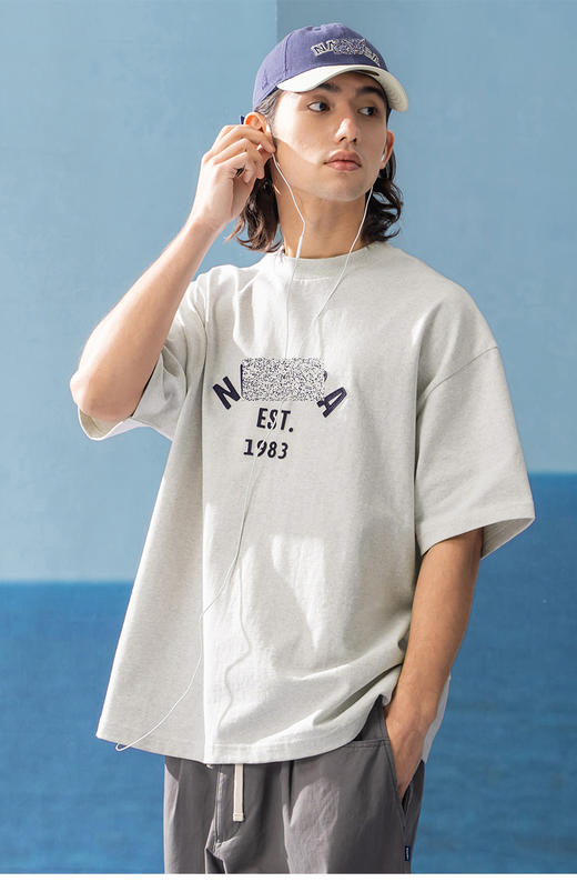 帆船 夏季新款 日系潮流贴布刺绣LOGO字母 纯棉宽松圆领短袖T恤 男女休闲 5色 NT-2692 商品图5