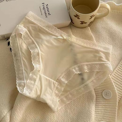 【3条装！屁屁面膜裤】春夏色冰丝无痕内裤女生中腰纯欲性感蕾丝少女内裤 商品图5