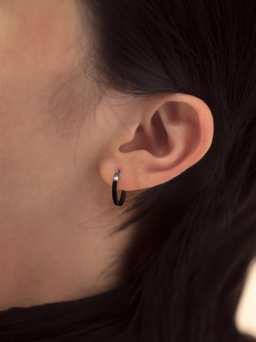 LUCINE 鹿鸣珠宝 |【简】系列 黑金HOOP耳环 商品图0