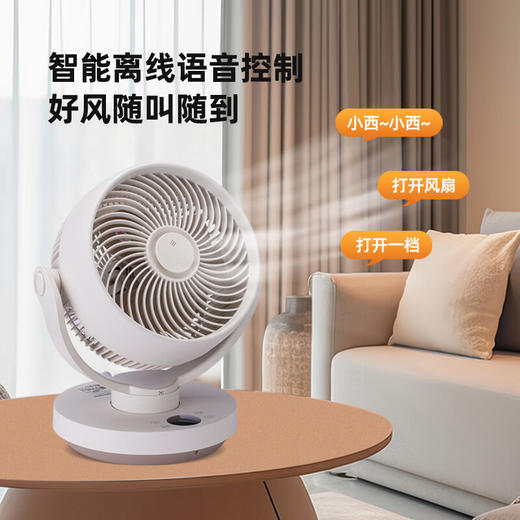 SEEDEN西点 空气循环扇家用办公室台式电风扇桌面轻音小风扇台扇蓝牙控制离线语音控制带香薰盒 XD-1888FF 商品图2