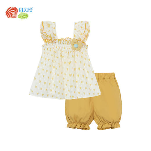 贝贝怡童装女童夏季套装甜美两件套新款宝宝短裤无袖t恤儿童夏装 商品图6