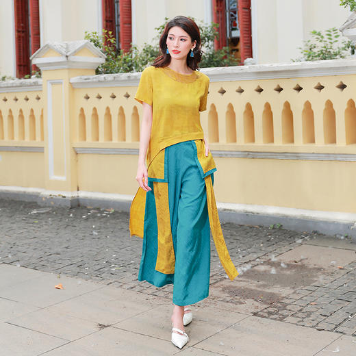 晴眉撞色阔腿裤 | 套装减龄时尚 商品图0