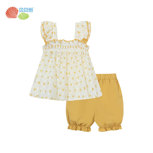 贝贝怡童装女童夏季套装甜美两件套新款宝宝短裤无袖t恤儿童夏装 商品图7