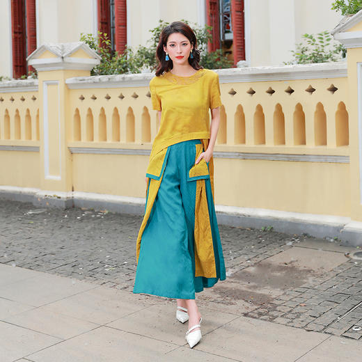 晴眉撞色阔腿裤 | 套装减龄时尚 商品图1