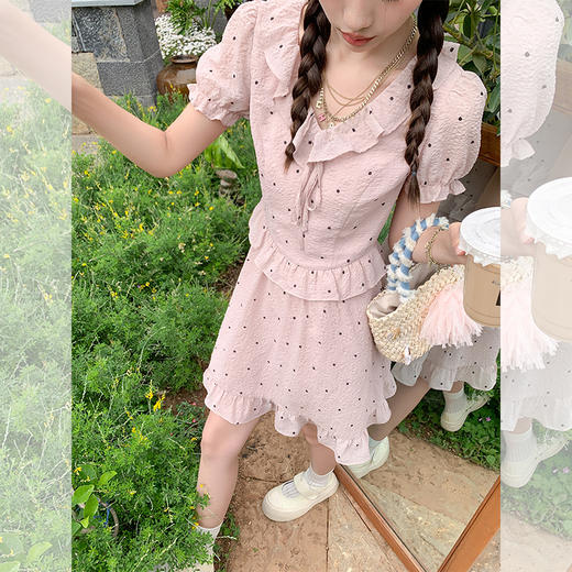 【169元任选2件】最后一波现货！【梦幻少女心】粉色波点短连衣裙 商品图4