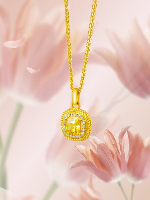 足金合成立方氧化锆挂坠 商品图0