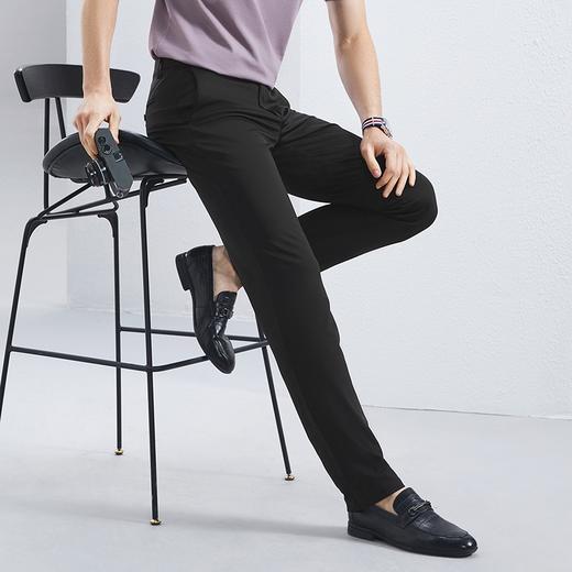 【高弹】柒牌休闲裤男款2024夏季新款商务百搭含桑蚕丝针织长裤子	126H72010 商品图1
