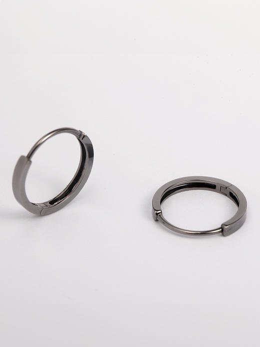 LUCINE 鹿鸣珠宝 |【简】系列 黑金HOOP耳环 商品图2