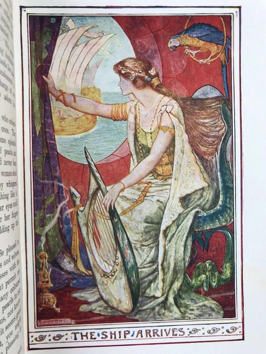 1927年 安德鲁·朗格《绯色童话书》 8幅彩色与大量黑白插图 漆布精装32开 商品图4