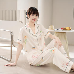 夏季短袖蕙质兰馨家居服睡衣