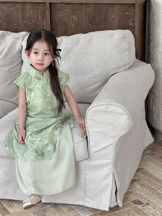 【YW】无忧购“童真童趣”新中式国风盘扣旗袍女宝宝真两件连衣裙492432（截单后7天发货)25年清仓捡漏 商品图2