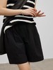 步履不停/4B45035C/休闲运动防蚊速干黑色松紧腰短裤 商品缩略图2