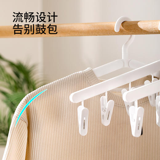 FaSoLa便携折叠晾晒架多功能出差旅行家用挂衣无痕防滑衣架带夹子 商品图2