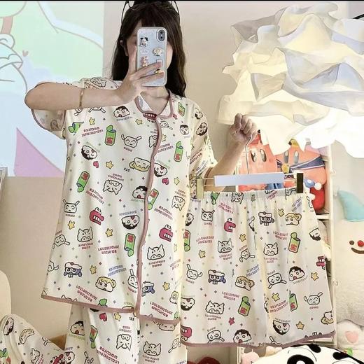 【三件套积木 春夏秋三季必备】韩版睡衣舒适吸汗夏季ins风卡通甜美少女睡衣 商品图3