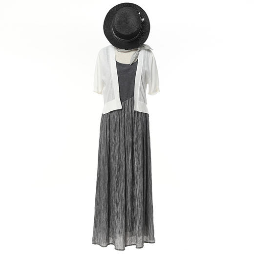 Famecoco范可儿短袖针织开衫女士夏季外搭短款薄外套FAC3DE008 商品图4