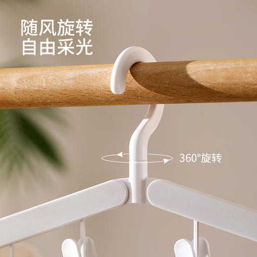FaSoLa便携折叠晾晒架多功能出差旅行家用挂衣无痕防滑衣架带夹子 商品图3