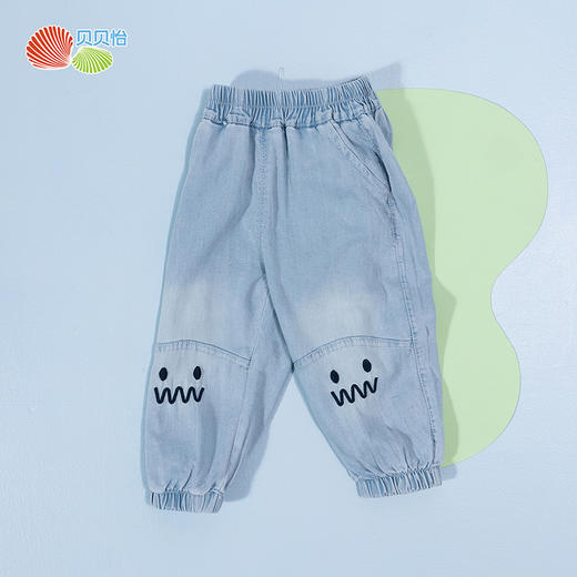 贝贝怡儿童2024新款夏季薄款大童夏装夏款休闲牛仔裤子 商品图2