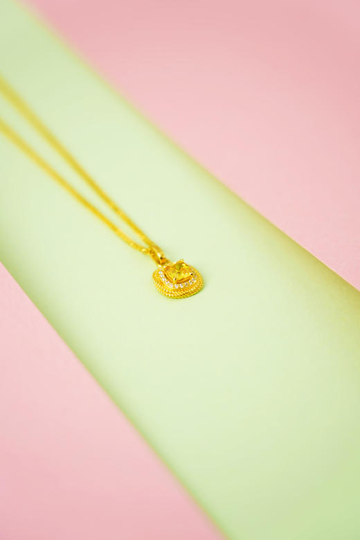 足金合成立方氧化锆挂坠 商品图1