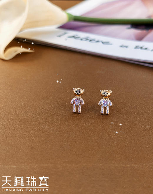 小熊925银耳钉 商品图0