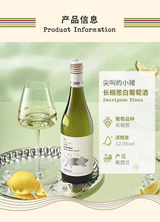 尖叫的小猪 长相思干白葡萄酒 750ml 商品图1