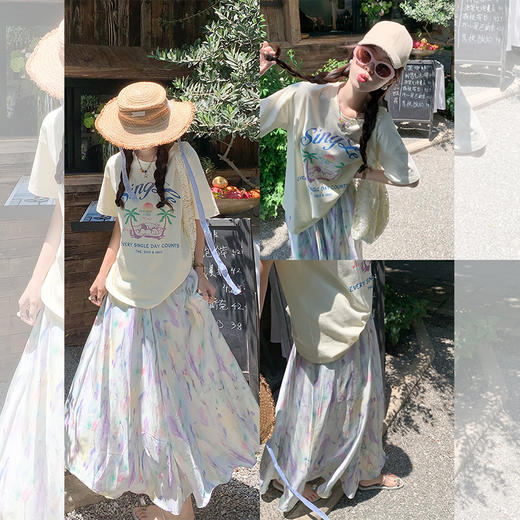 <曾小咸推荐>【艺术系】T恤+半裙 商品图0