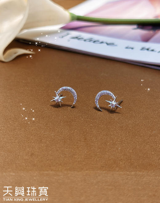 星星925银耳钉 商品图0