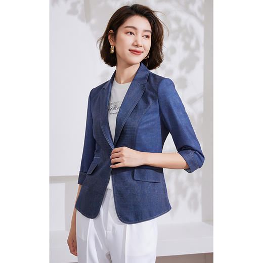 乔万尼100%桑蚕丝短外套夏新品精致感小西装EM2B798 商品图2