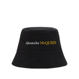 ALEXANDER MCQUEEN 亚历山大.麦昆 男士字母徽标刺绣棉质渔夫帽 黑色 782063 4105Q 1080