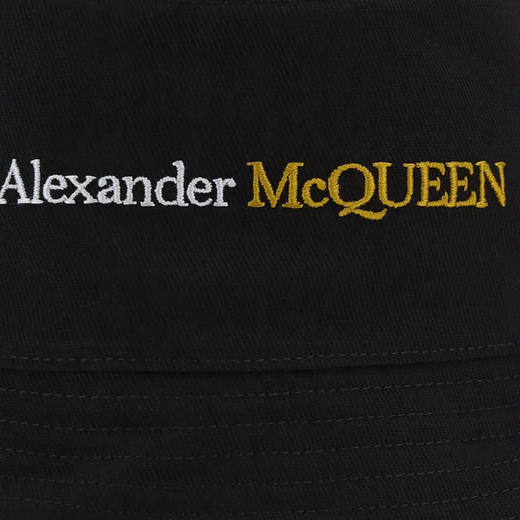 ALEXANDER MCQUEEN 亚历山大.麦昆 男士字母徽标刺绣棉质渔夫帽 黑色 782063 4105Q 1080 商品图2