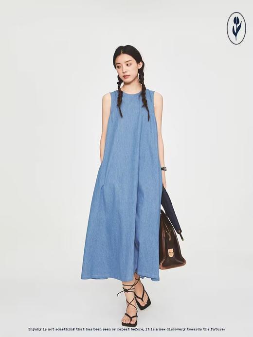 shyshystill/shy202305006/宽大全棉牛仔色背心裙 商品图0