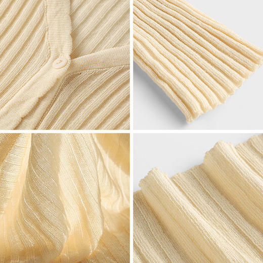 【法式纯欲薄款针织开衫】纯色长袖防晒针织开衫，面料舒适透气不闷热，夏季2025新款薄款披肩外搭设计感小众上衣空调上衣QQ 商品图2